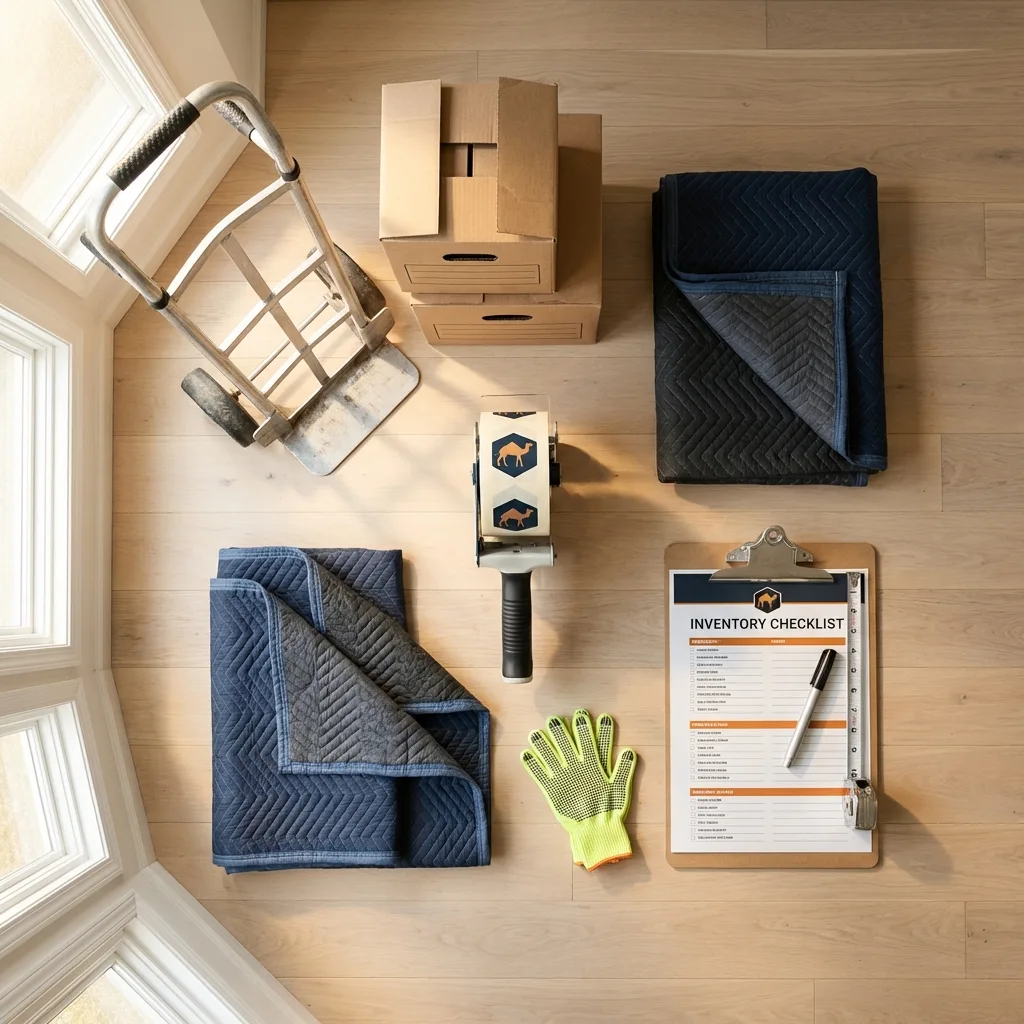 Professional moving supplies and packing materials layout for New Lexington residential relocations