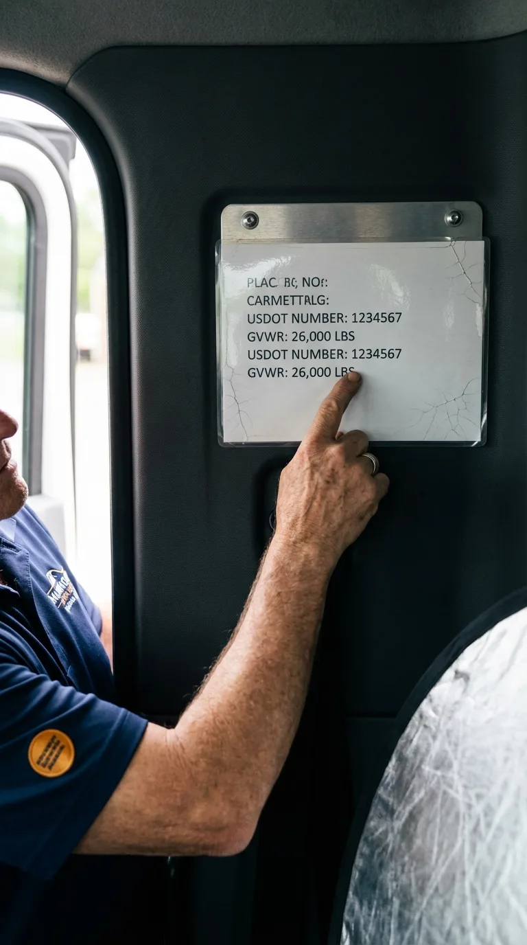 USDOT licensing placard verification in New Lexington